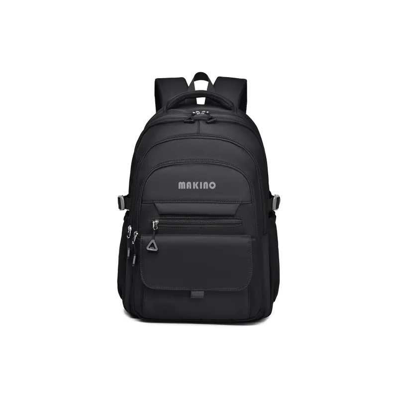 MAKINO Fabric Backpack Medium Size Unisex Black/Gray/Beige/Khaki-0