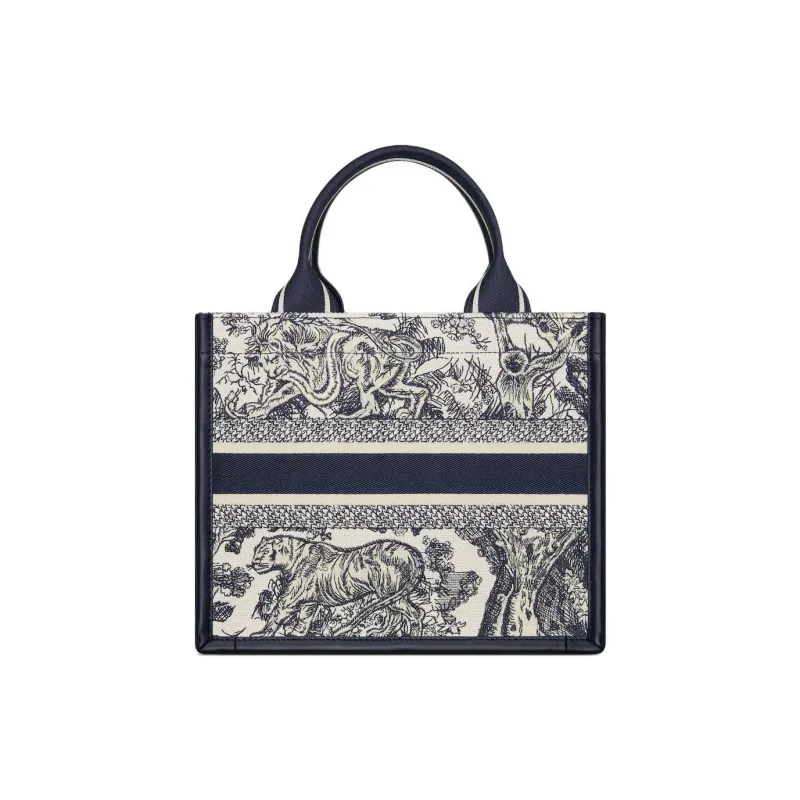 DIOR Calfskin Tote Bag, Shopping Bag, Handbag Trumpets Women's Blue-3