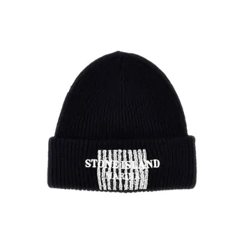 STONE ISLAND Wool Beanies Men's Black
