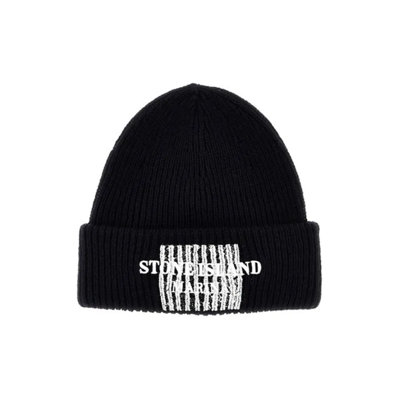 STONE ISLAND Wool Beanies Men's Black-0