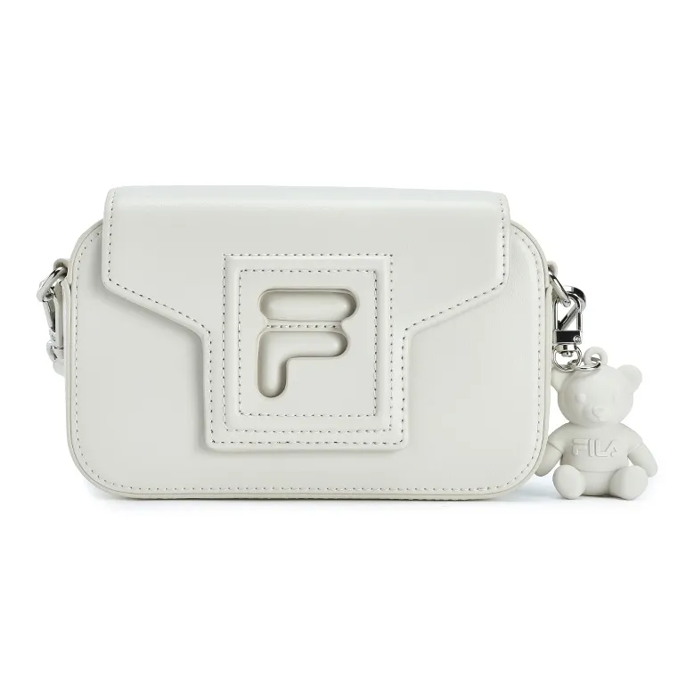 FILA Polyurethane With Synthetic Leather Crossbody Bag, Shoulder Bag Mini Women's Moonlight Gray-0