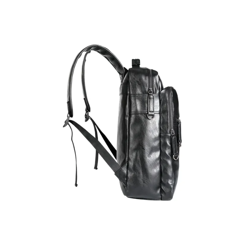CARTELO Cow Leather Backpack Laptop Bag Medium Size Unisex Black-2