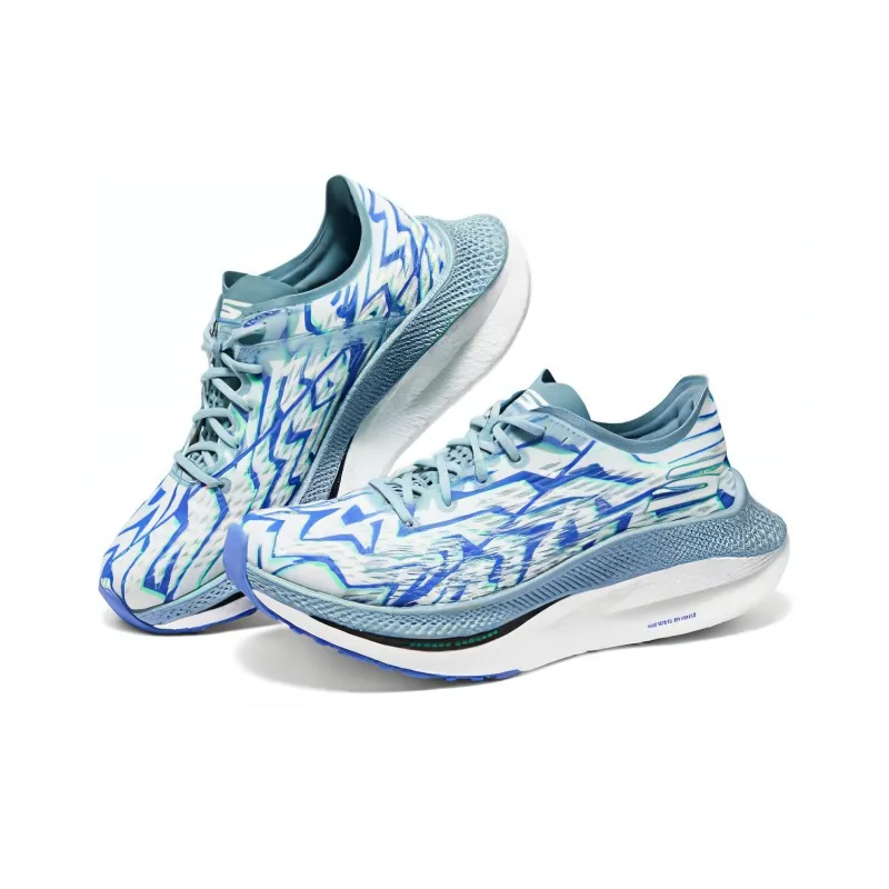 Skechers Cushioning Anti Slip And Wear Resistant Low Top Running Shoes Women's Blue-3