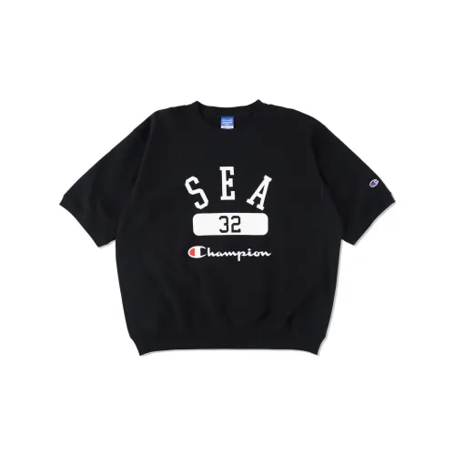 Champion WIND AND SEA Co-branded Edition T-Shirts Unisex Midnight Black