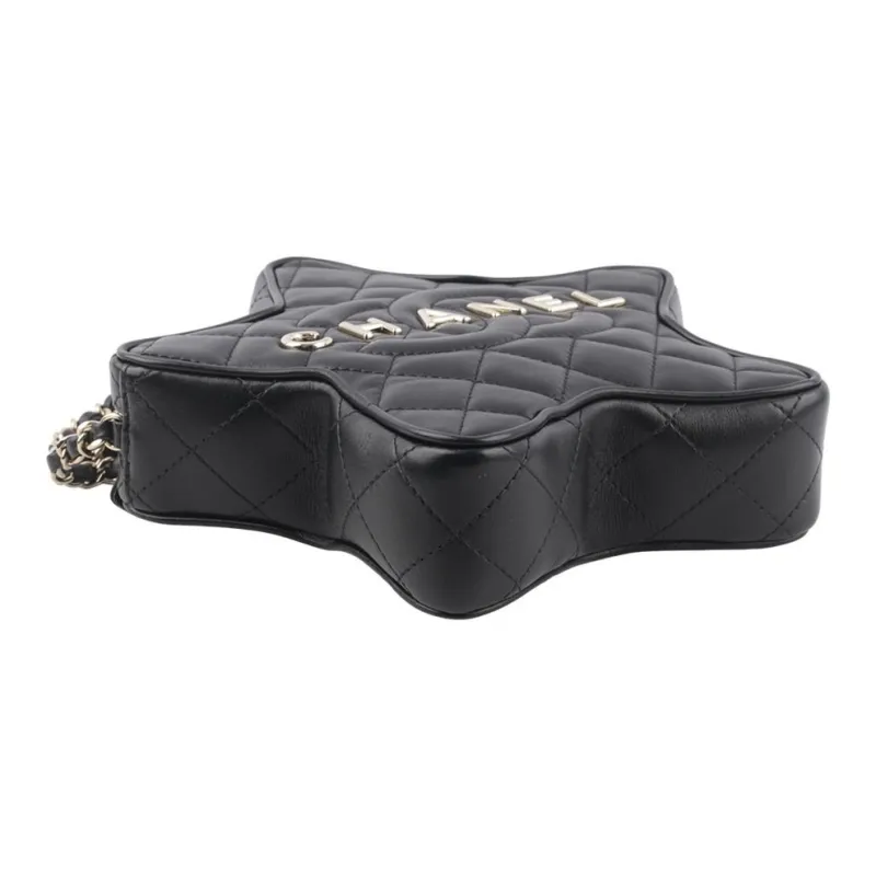 CHANEL Sheepskin Clutch, Shoulder Bag, Crossbody Bag Women's Black-4