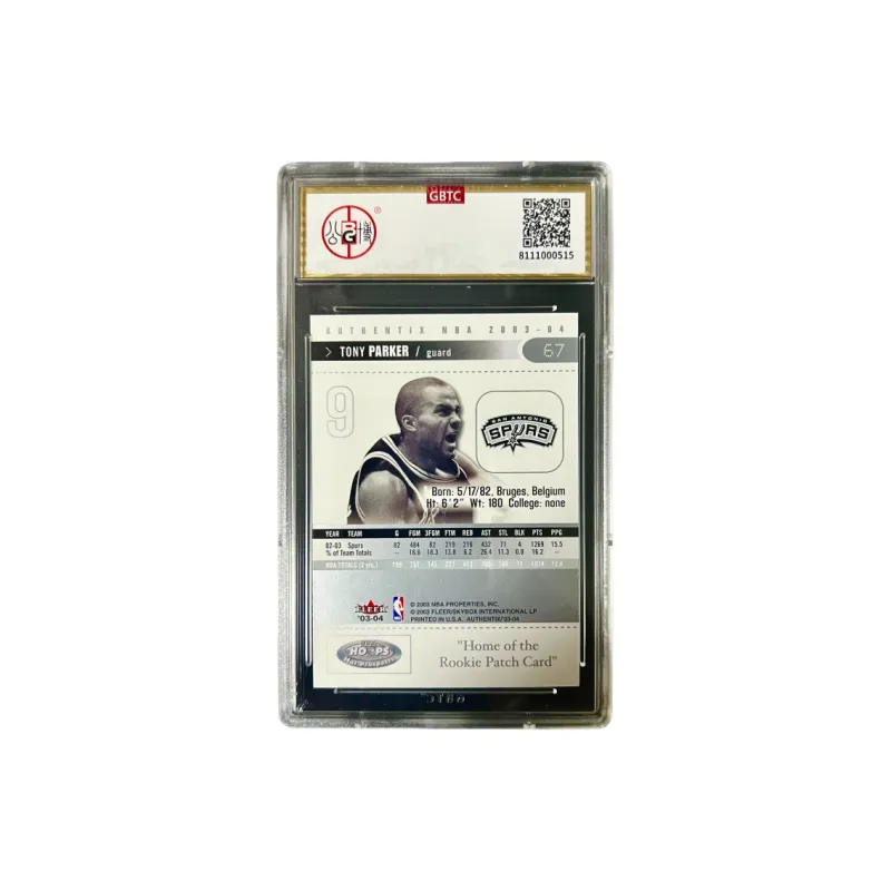 PANINI Tony Parker Spurs Player Card, Ball Game Ticket Collection Scream Teca Graded Cards 1 Pc-1