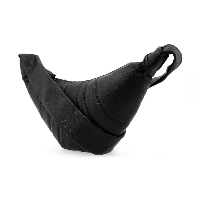 Lemaire Soft Leather Croissant Bag Crossover Bag Goat Horn Bag Portable Crossbody Bag Shoulder Bag Men's Black-5