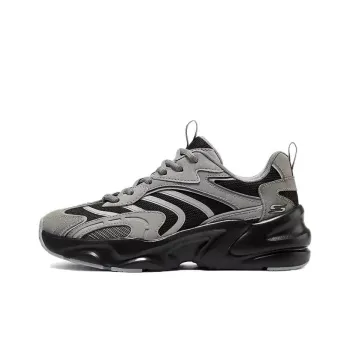 Skechers DLITES Anti Slip Wear Resistant Low Top Chunky Sneakers Men's Gray Black