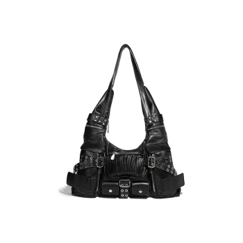 TTaG．baG PU Shoulder Bag Women's Black