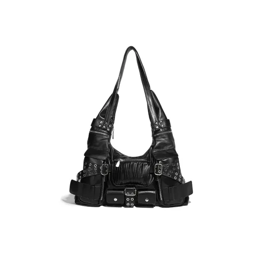 TTaG．baG PU Shoulder Bag Women's Black