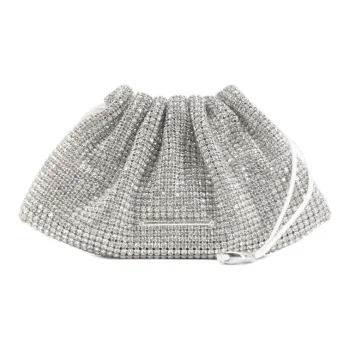 STUDIO AMELIA Polyester Clutch Mini Women's Silver White