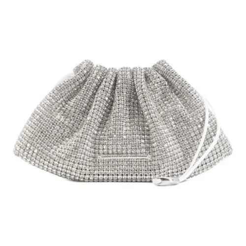 STUDIO AMELIA Polyester Clutch Mini Women's Silver White