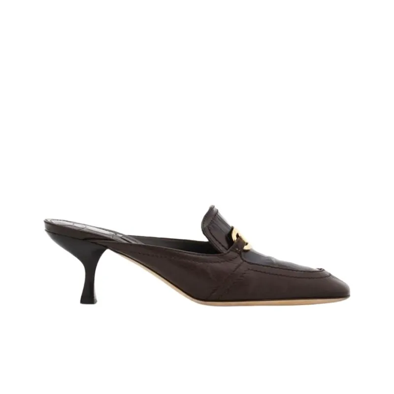 FERRAGAMO Closed Toe Slippers 5.5cm Women's Brown-1