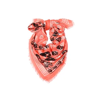 Alexander McQueen Modal Silk Scarves Unisex Red