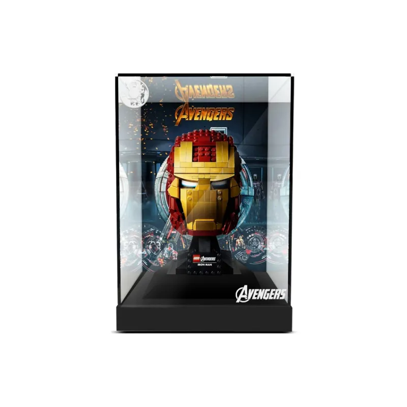 LIGHT YOUR BRICKS Lei Ba Yi Compatibility Building Block 76165 Iron Man Helmet Display Case Model Accessories-0