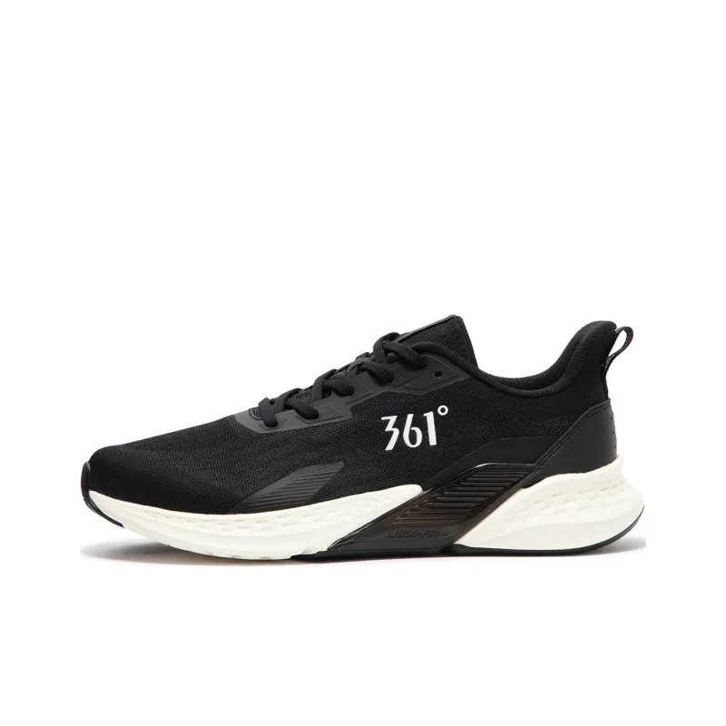361° Cushioning, Abrasion Resistant, Breathable, Lightweight Low Top Casual Running Shoes Men's Black White-0