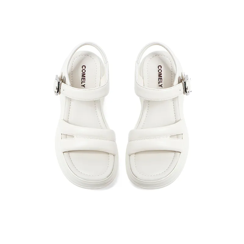 COMELY Beach Sandals Women's Ecru/Black-3