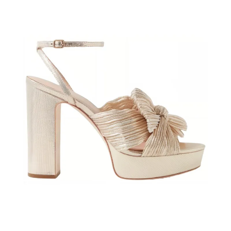 Loeffler Randall Natalia 115mm Plissé-lamé Sandals-1
