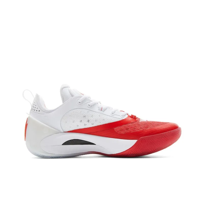 PEAK Cushioning Anti-Slip And Wear-Resistant Rebound Low-Top Basketball Shoes Men's White Red-1