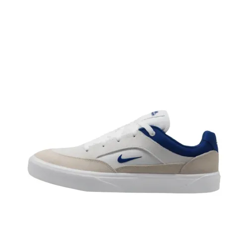 Nike SB MALOR Skateboard Shoes Unisex Low-Top White/Dark Sapphire/Light Silver Gray/White