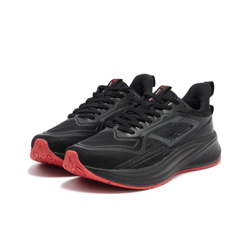 361° Cushioning, Wear Resistant Low Top Casual Running Shoes Men's Black Red-3