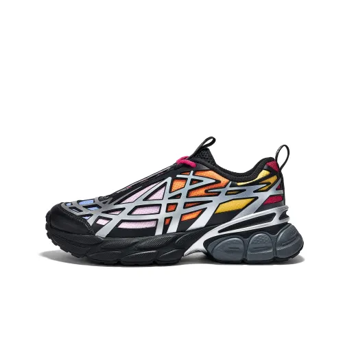 Kappa Anti Slip Wear Resistant Low Top Chunky Sneakers Unisex Black