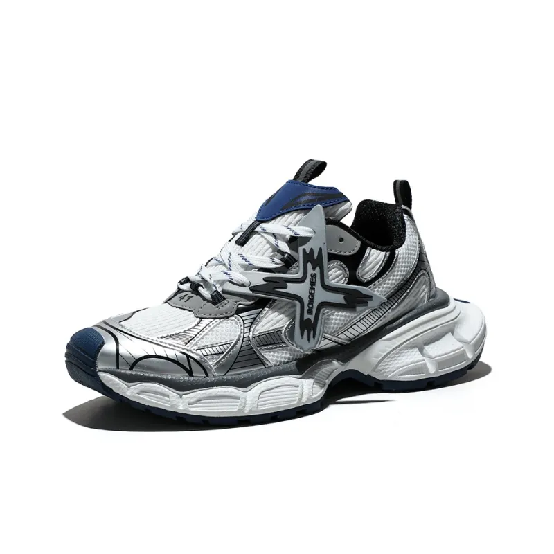 BOIGEMES Chunky Sneakers Unisex Low Top White/Black/Gray/White Blue/Champagne-16