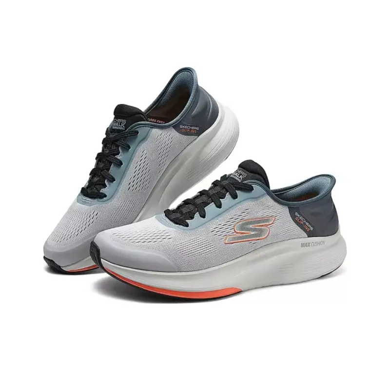 Skechers WOMEN'S GO WALK Anti Slip Wear Resistant Low Top Casual Shoes Men's Gray Blue-1