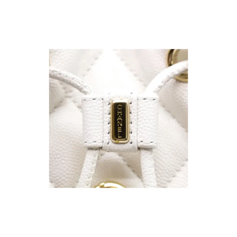 CHANEL Shiny Calfskin Backpack Women's White-4