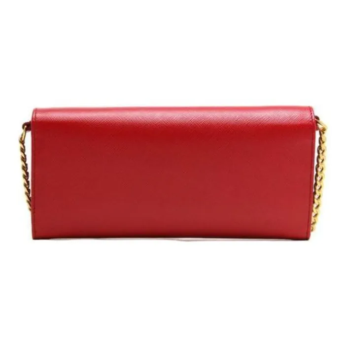 PRADA Leather Wallet Women's Red-2