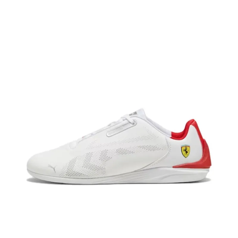 PUMA Scuderia Ferrari Slip Resistant Breathable Low Top Casual Running Shoes Unisex White Red-0