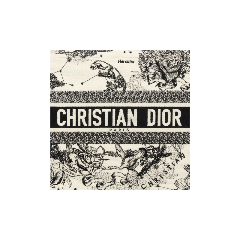 DIOR Calfskin Tote Bag Shopping Bag Handbag Medium Size Women's Black-5