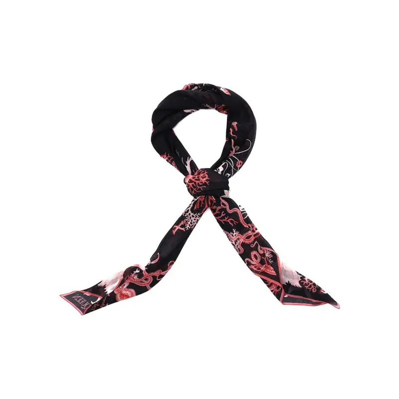 Alexander McQueen Cotton Silk Scarves Women's Black-2