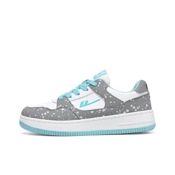 Warrior Air Force 1 Puffy Shoes Low Top Skateboard Shoes Unisex White Gray Blue