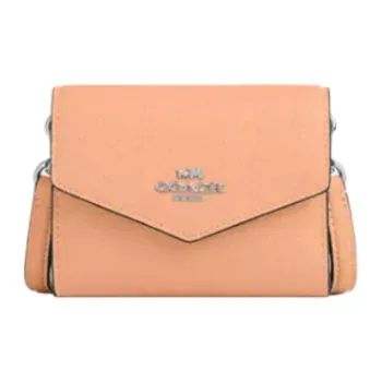 COACH Envelope Delicate Pebbled Leather Wallet Mini Women's Blush Pink
