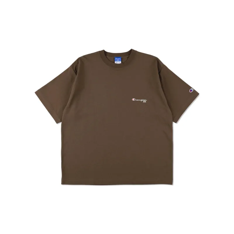 Wind And Sea X Champion WIND AND SEA Co-branded Edition T-Shirts Unisex Brown-1