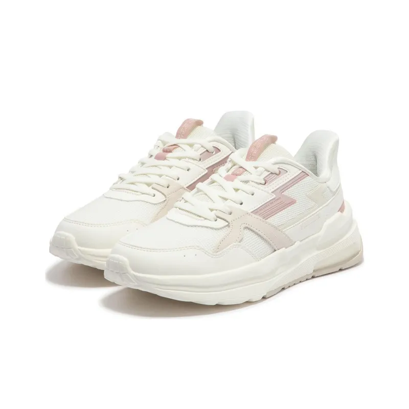 361° Cushioning Wear-Resistant Low-Top Casual Shoes Women's White Pink-3