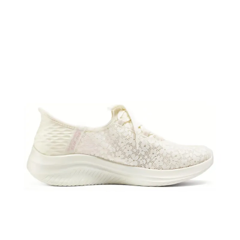 Skechers Cushioned Wear Resistant Breathable Low Top Casual Running Shoes Women's Yellow White-1