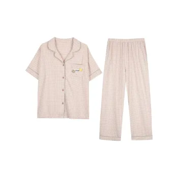 XIN1BU Pajama Set Women's Light Pink Orange