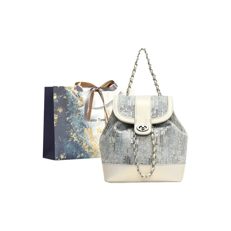 Iman's House PU Backpack Pink/Pearl White-4