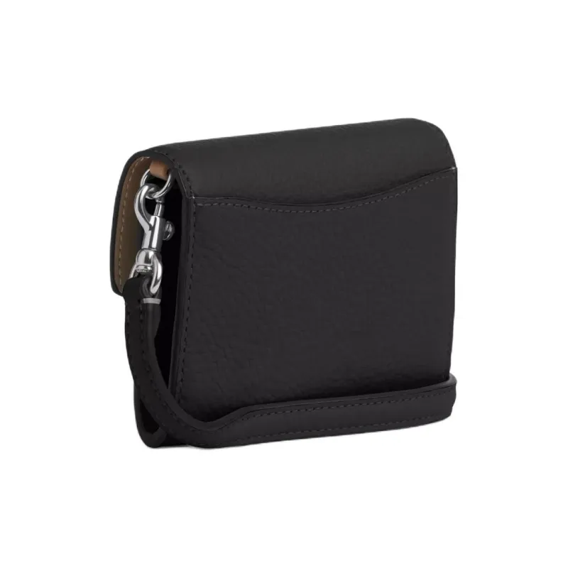COACH Envelope Delicate Pebbled Leather Shoulder Bag Crossbody Bag Wallet Mini Women's Black-1