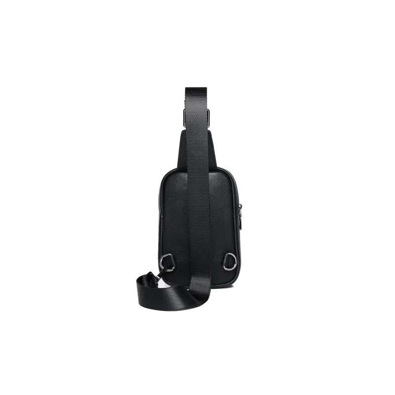 DOSRFINI Cow Leather Sling Bag Small Size Men's Black-3