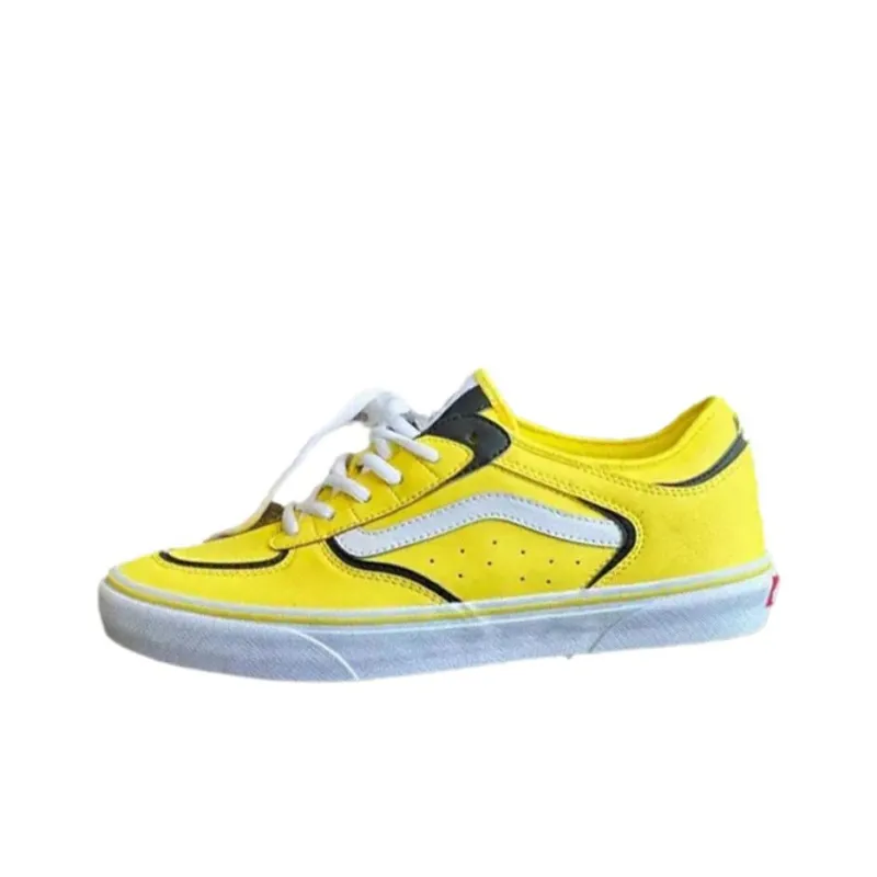 Labor Skate Shop x Vans Skate Rowley Anti-Slip And Wear-Resistant Breathable Low-Top Skateboard Shoes Unisex Yellow-0