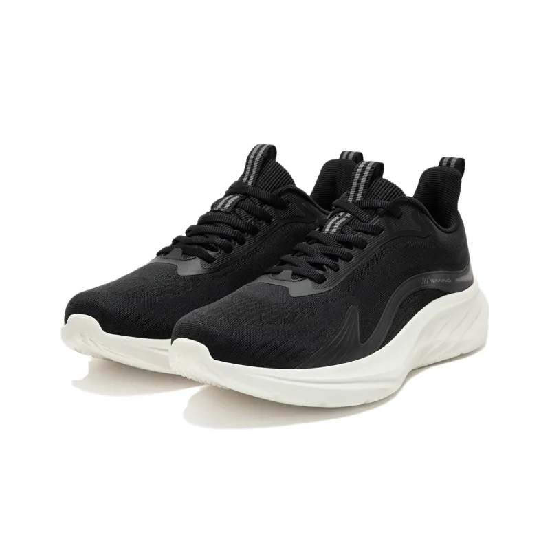 361° Anti Slip Wear Resistant Low Top Casual Running Shoes Men's Black White-3
