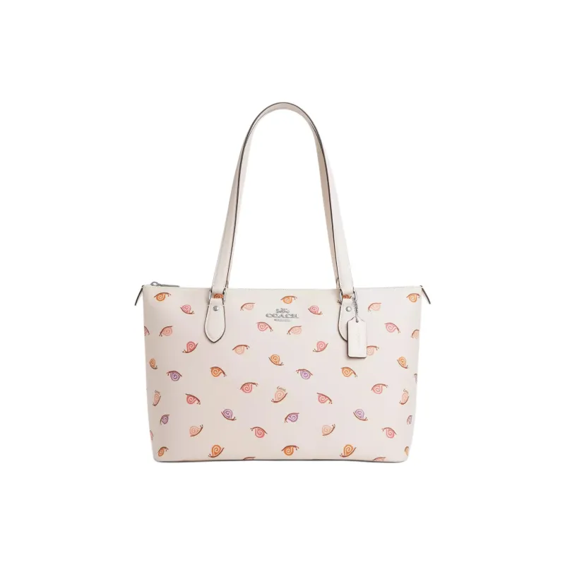 COACH Gallery Coated Canvas With Recycled Leather One Shoulder Handbag Tubas Women's Silver & Chalk Multicolor-0