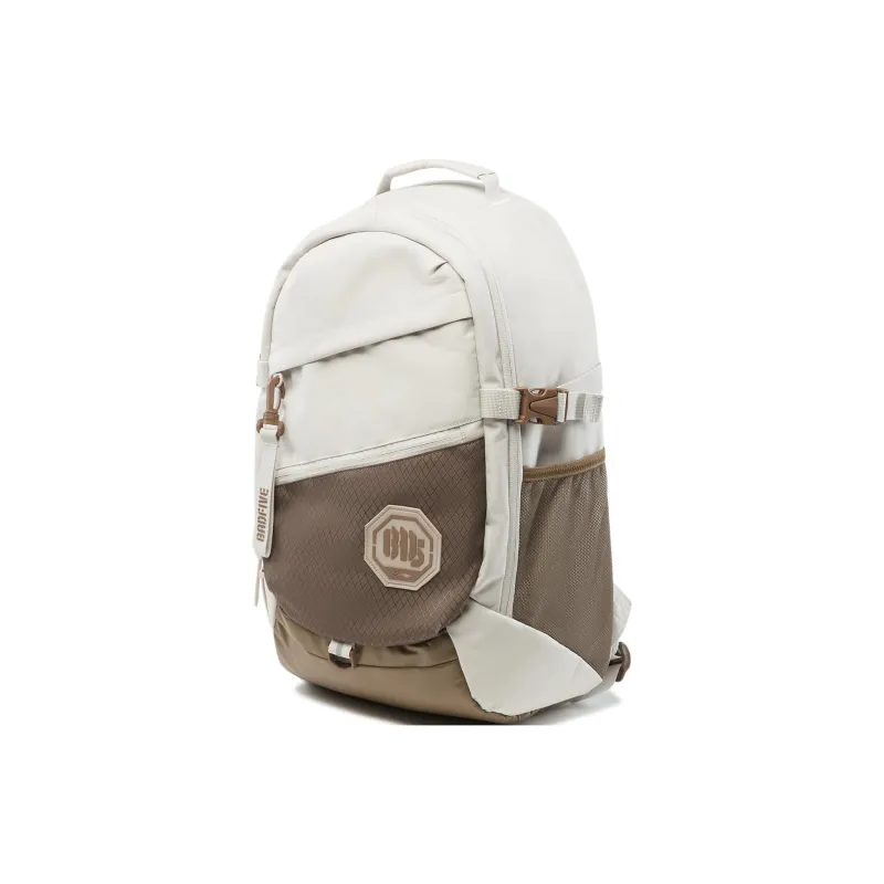 LiNing Polyester Backpack Unisex Oat Gray & Brown-2