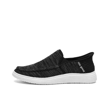 HLA Slip on Breathable Comfortable Mesh Flyknit Platform Mid Age Casual Shoes Men's