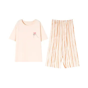 XIN1BU Pajama Set Women's Light Orange Pink