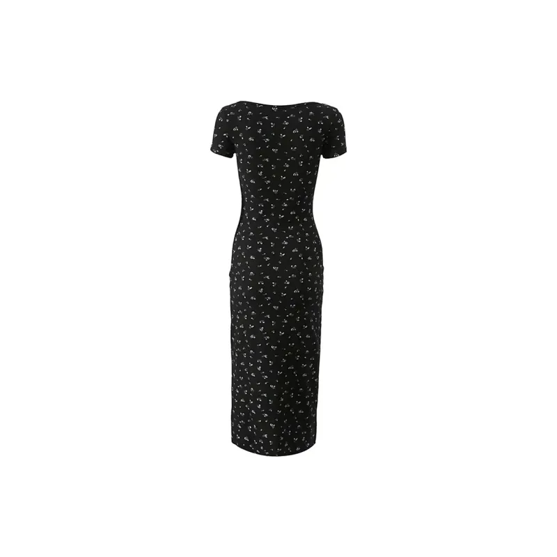 JOSR Short Sleeved Dresses Women's Black-4