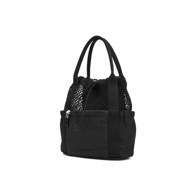 CHARLES&KEITH Fabric Carry Backpack Medium Size Women's Oat Oat/Noir Black-6